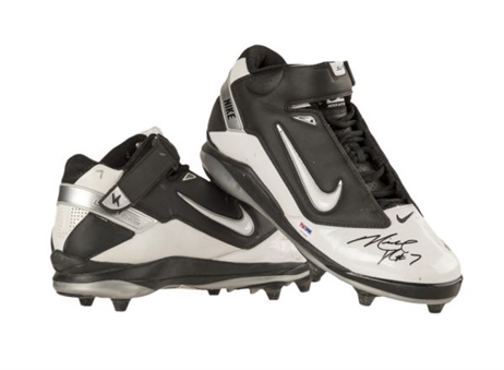 Michael Vick Signed & Game Used Cleats Inscribed "12/28/10"